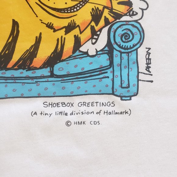 Vintage Hallmark Shoebox Greetings Cat on Couch Dad Shirt - Picture 3 of 8